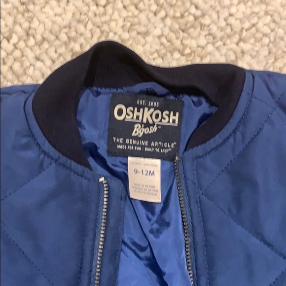 9-12 month OshKosh B’gosh quilted bomber jacket - Picture 4 of 5